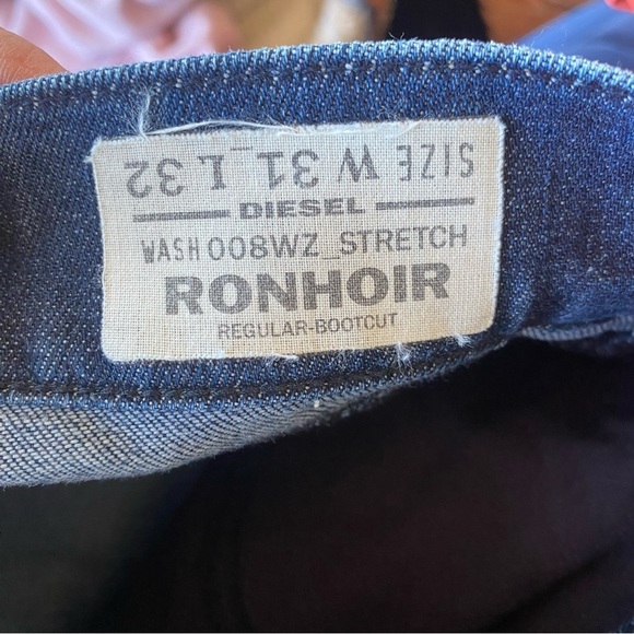 Diesel Ronhoir Regular Bootcut Stretch Dark Wash Jeans 31x32 - Picture 10 of 13